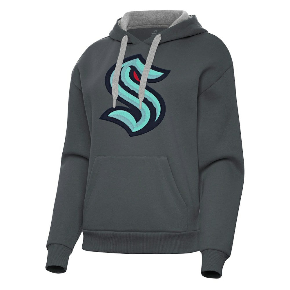 Seattle Kraken Antigua Women's Victory Pullover Hoodie - Charcoal - NHL
