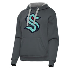Seattle Kraken Antigua Women's Victory Pullover Hoodie - Charcoal - NHL