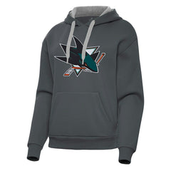 San Jose Sharks Antigua Women's Victory Pullover Hoodie - Charcoal - NHL