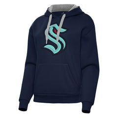 Seattle Kraken Antigua Women's Victory Pullover Hoodie - Deep Sea Blue - NHL
