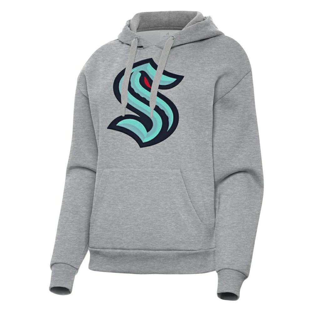 Seattle Kraken Antigua Women's Victory Pullover Hoodie - Heather Gray - NHL