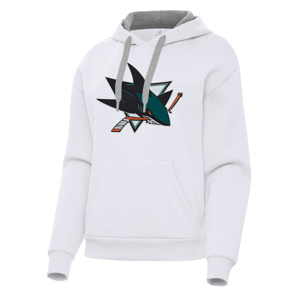 San Jose Sharks Antigua Women's Victory Pullover Hoodie - White - NHL
