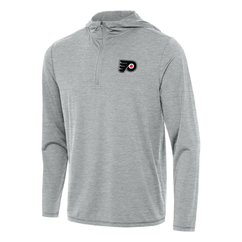 Philadelphia Flyers Antigua Tidy Quarter-Zip Hoodie - Heather Gray - NHL