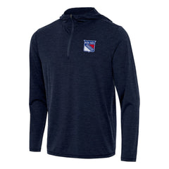 New York Rangers Antigua Tidy Quarter-Zip Hoodie - Heather Navy - NHL