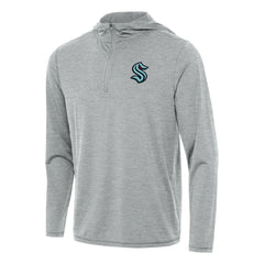 Seattle Kraken Antigua Tidy Quarter-Zip Hoodie - Heather Gray - NHL