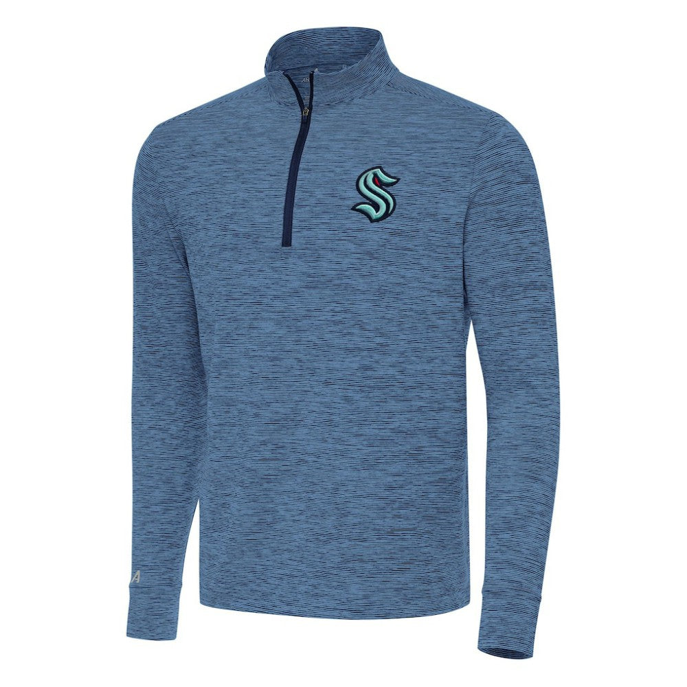Seattle Kraken Antigua Cause Quarter-Zip Top - Heather Navy - NHL