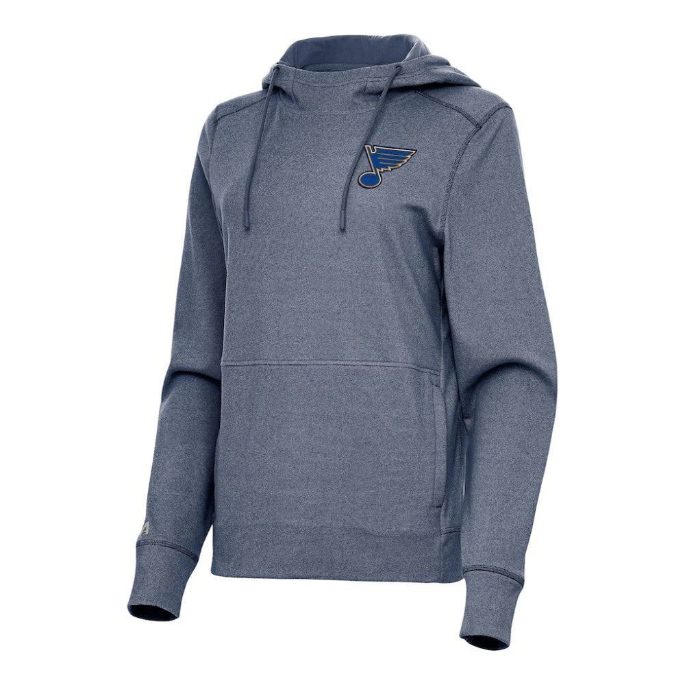 St. Louis Blues Antigua Women's Justice Pullover Hoodie - Heather Navy - NHL