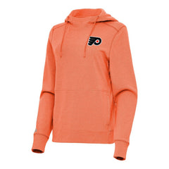 Philadelphia Flyers Antigua Women's Justice Pullover Hoodie - Heather Orange - NHL