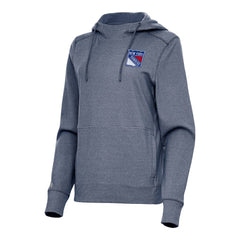 New York Rangers Antigua Women's Justice Pullover Hoodie - Heather Navy - NHL