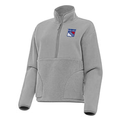 New York Rangers Antigua Women's Figure Half-Zip Pullover Sweatshirt - Gray - NHL