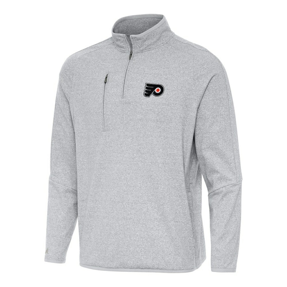 Philadelphia Flyers Antigua Certain Quarter-Zip Tri-Blend Sweatshirt - Heather Gray - NHL