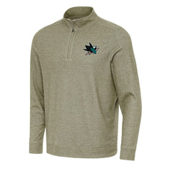 San Jose Sharks Antigua Subtle Quarter-Zip Sweatshirt - Olive - NHL