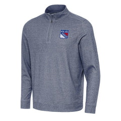 New York Rangers Antigua Subtle Quarter-Zip Sweatshirt - Heather Navy - NHL