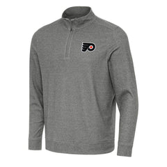 Philadelphia Flyers Antigua Subtle Quarter-Zip Sweatshirt - Heather Black - NHL