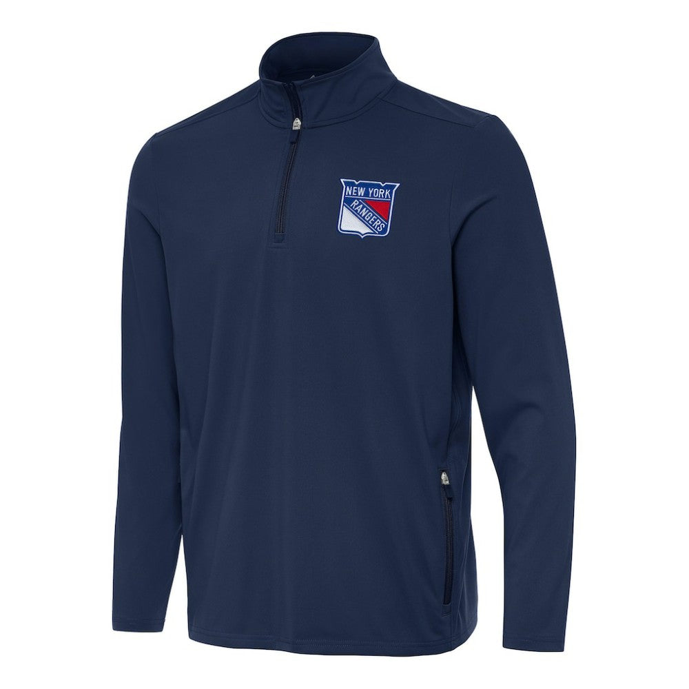 New York Rangers Antigua Perilous Quarter-Zip Sweatshirt - Navy - NHL