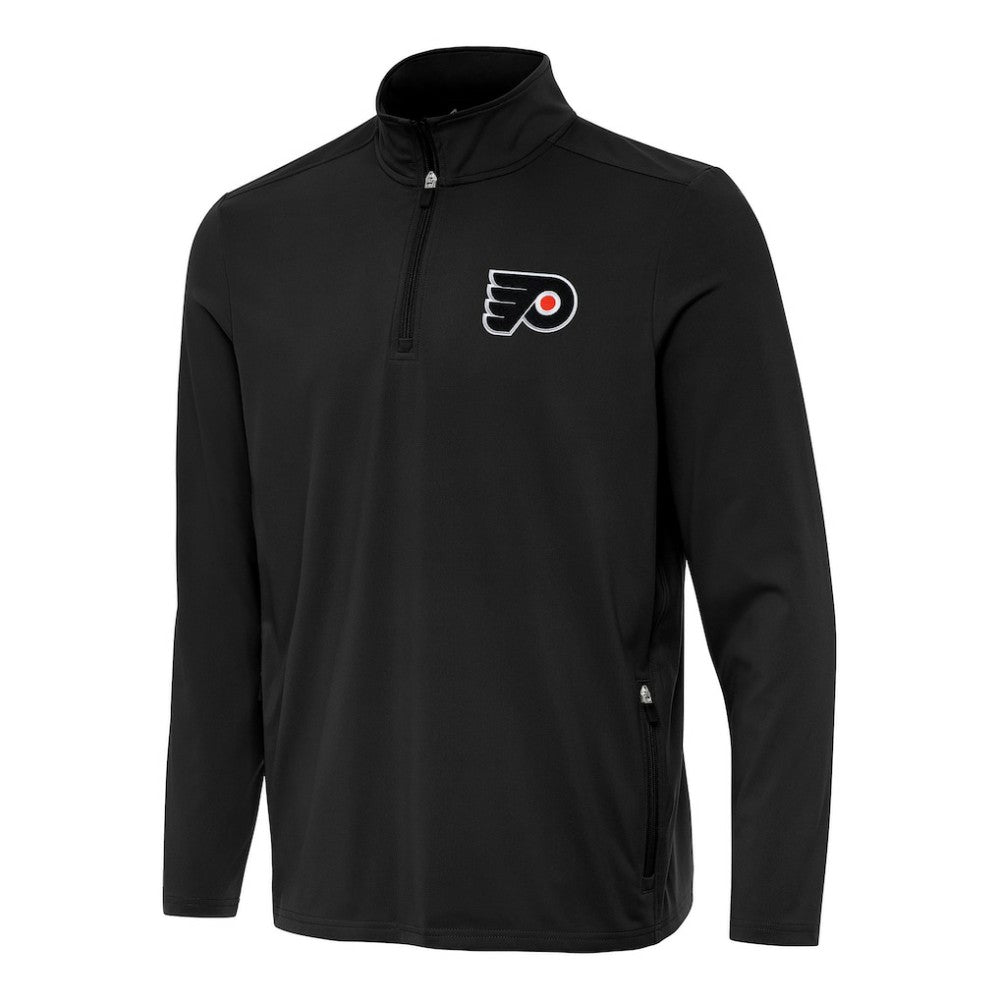 Philadelphia Flyers Antigua Perilous Quarter-Zip Sweatshirt - Black - NHL
