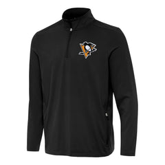 Pittsburgh Penguins Antigua Perilous Quarter-Zip Sweatshirt - Black - NHL