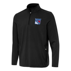 New York Rangers Antigua Perilous Quarter-Zip Sweatshirt - Black - NHL