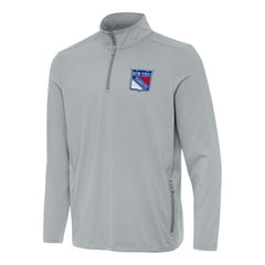 New York Rangers Antigua Perilous Quarter-Zip Sweatshirt - Gray - NHL