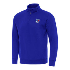 New York Rangers Antigua Victory Quarter-Zip Mock Sweatshirt - Blue - NHL