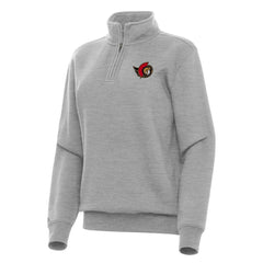 Ottawa Senators Antigua Women's Victory Quarter-Zip Sweatshirt - Heather Gray - NHL