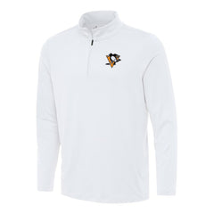 Pittsburgh Penguins Antigua Reprocess Quarter-Zip Top - White - NHL