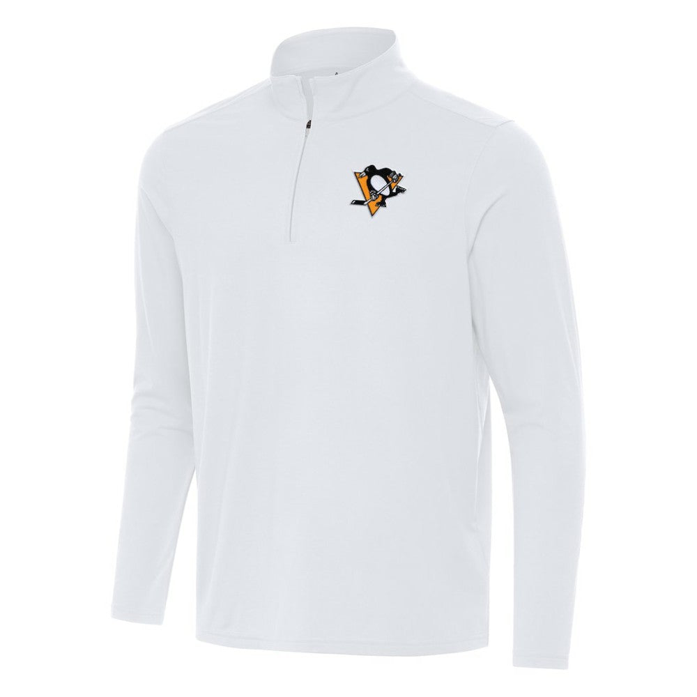 Pittsburgh Penguins Antigua Intent Quarter-Zip Top - White - NHL