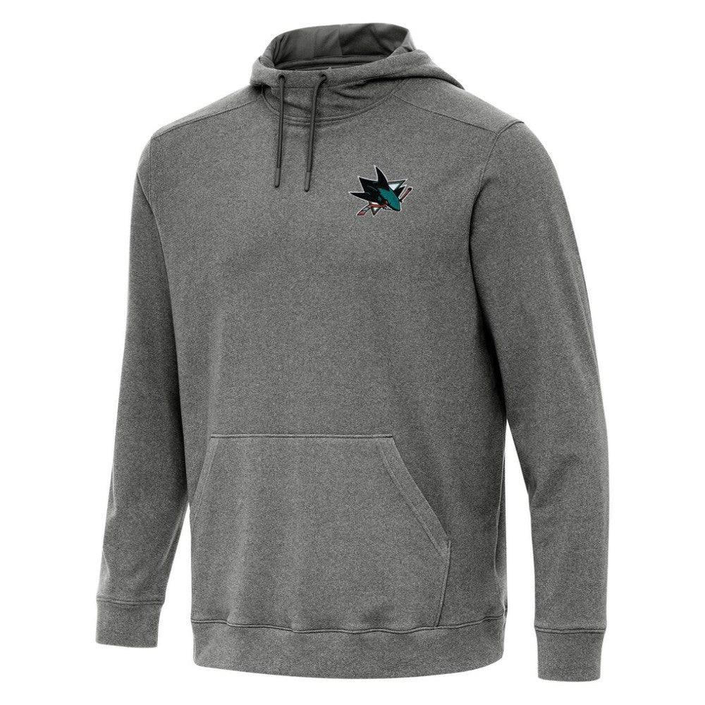 San Jose Sharks Antigua Cloud Pullover Hoodie - Heather Black - NHL