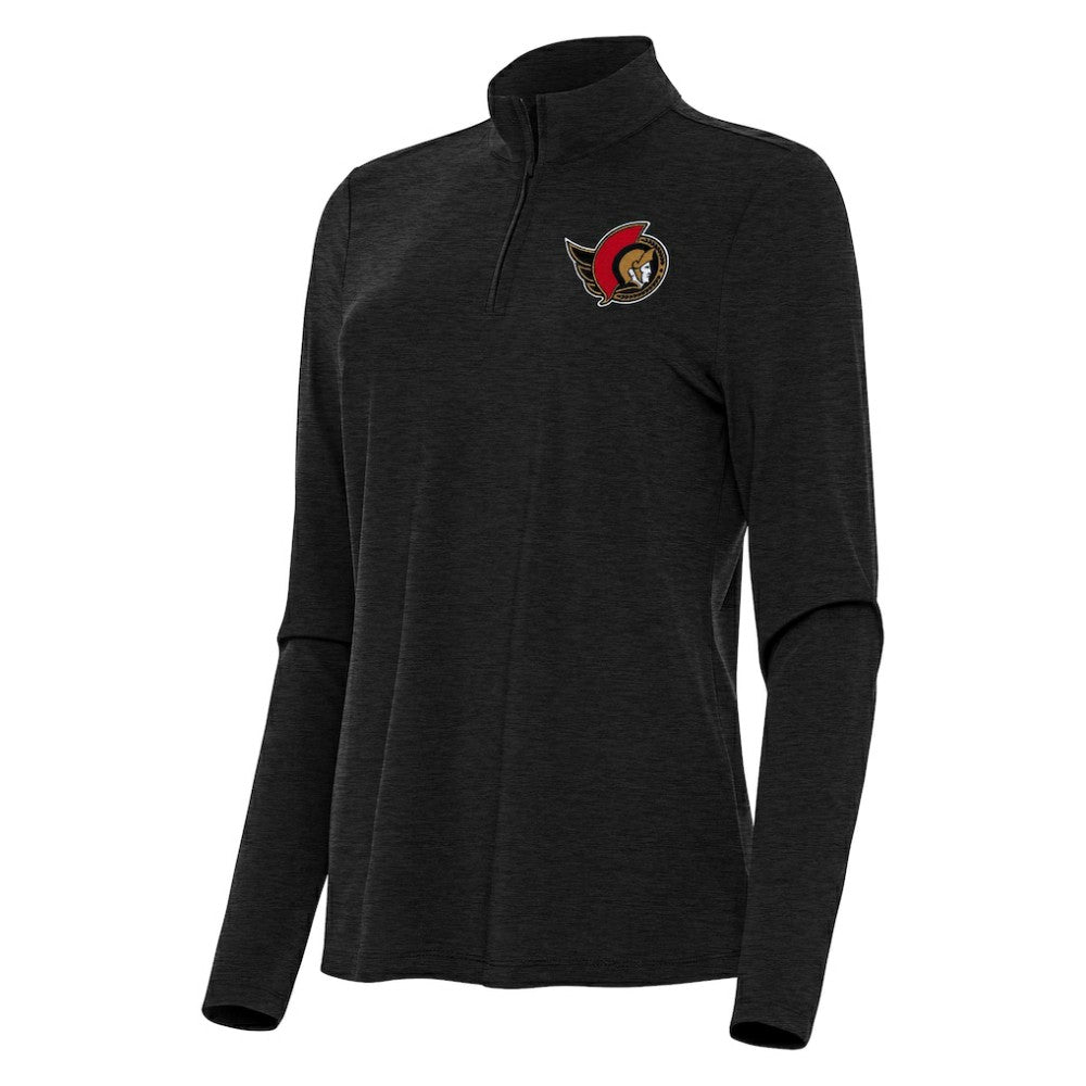 Ottawa Senators Antigua Women's Bright Quarter-Zip Top - Heather Black - NHL