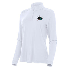 San Jose Sharks Antigua Women's Intent Quarter-Zip Top - White - NHL