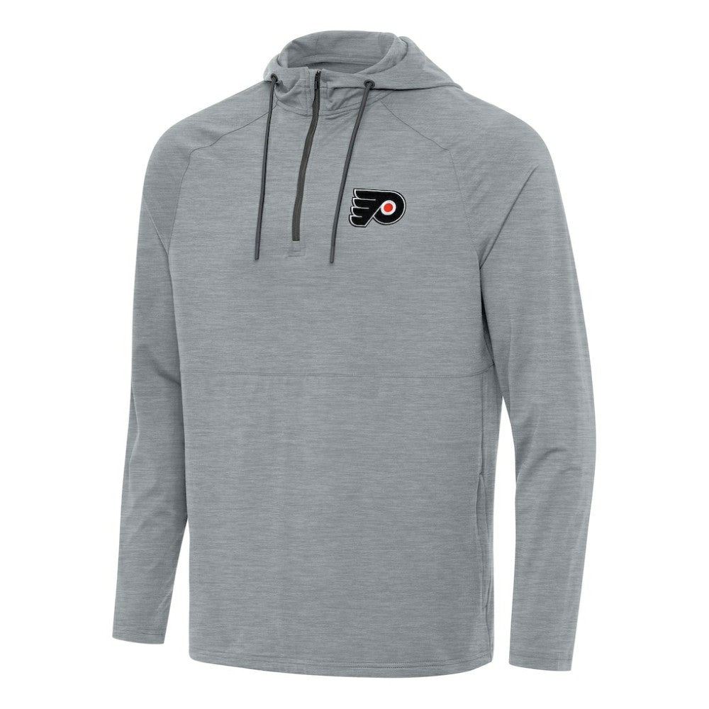 Philadelphia Flyers Antigua Spikes Quarter-Zip Hoodie - Heather Gray - NHL