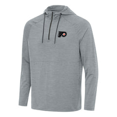 Philadelphia Flyers Antigua Spikes Quarter-Zip Hoodie - Heather Gray - NHL