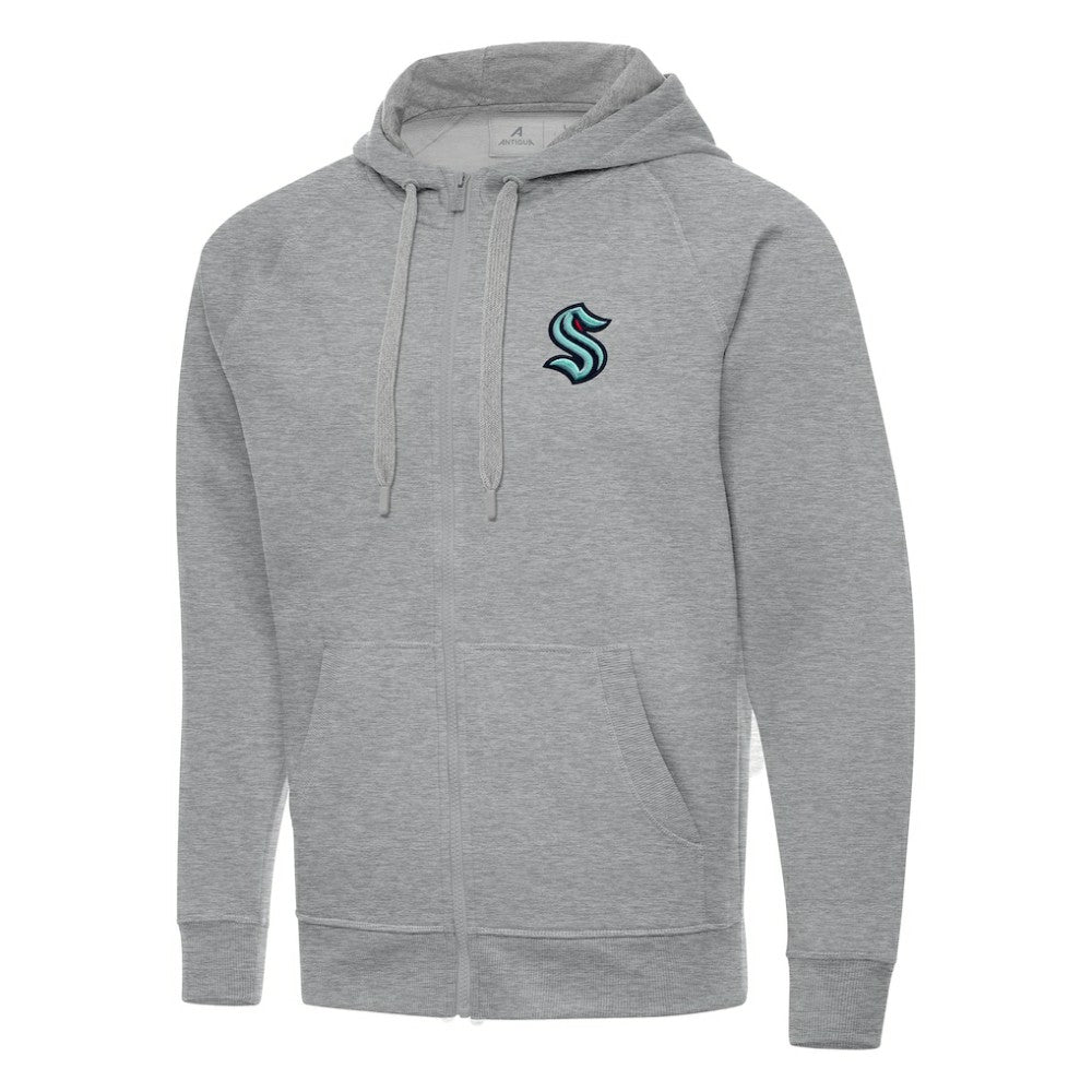 Seattle Kraken Antigua Big & Tall Victory Full-Zip Hoodie - Heather Gray - NHL