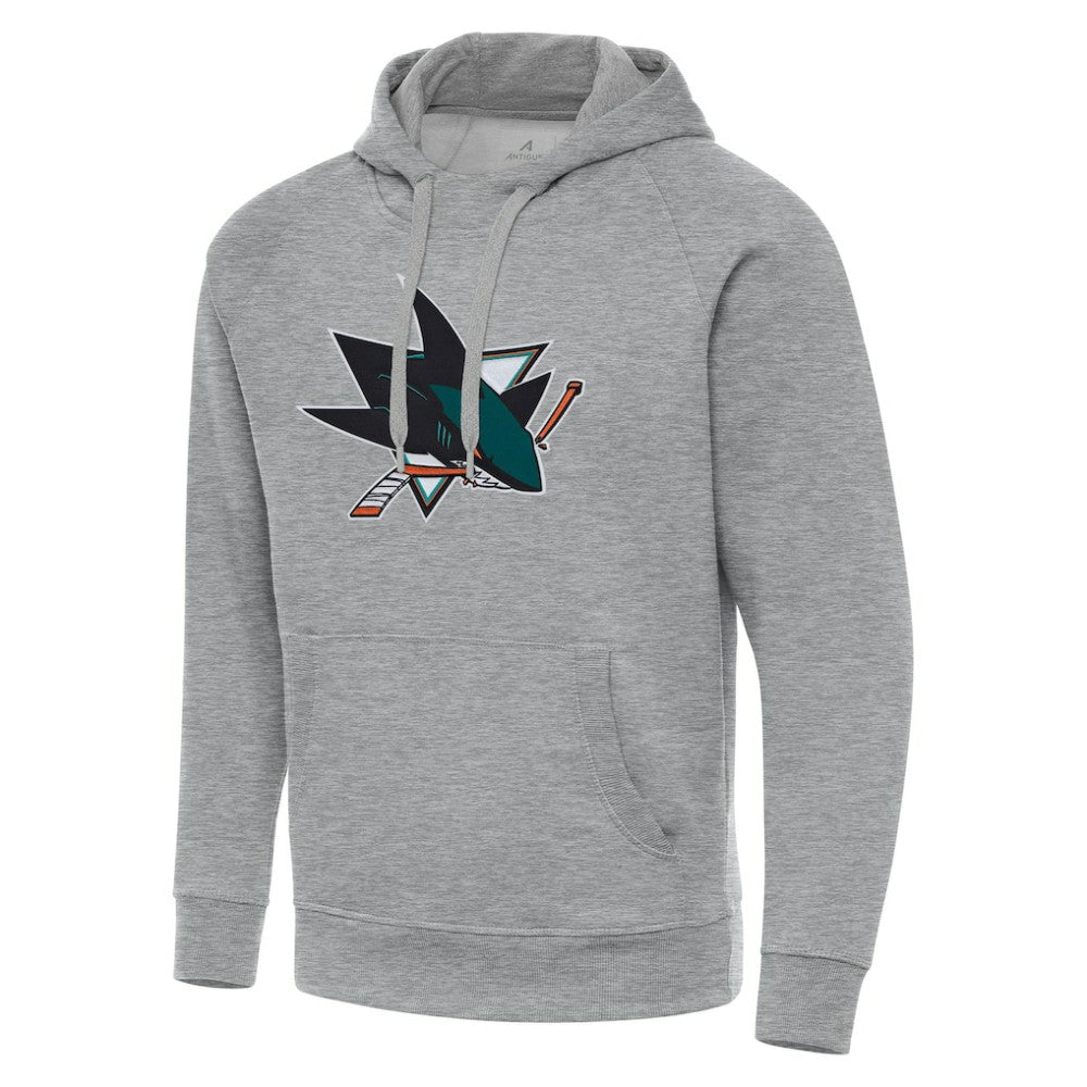 San Jose Sharks Antigua Big & Tall Victory Pullover Hoodie - Heather Gray - NHL