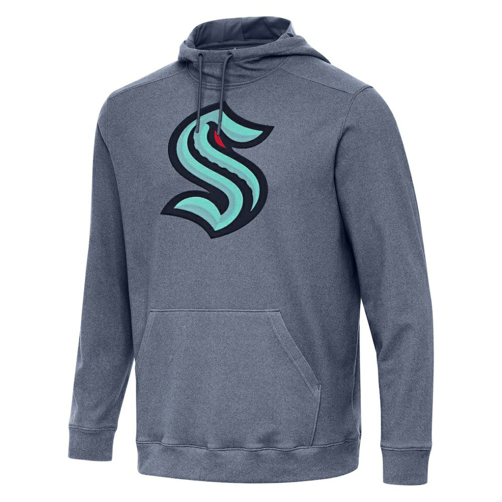Seattle Kraken Antigua Cloud Pullover Hoodie - Heather Navy - NHL