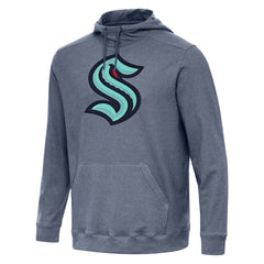 Seattle Kraken Antigua Cloud Pullover Hoodie - Heather Navy - NHL