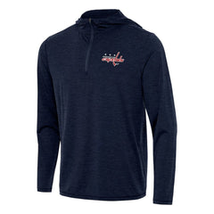 Washington Capitals Antigua Tidy Quarter-Zip Hoodie - Heather Navy - NHL