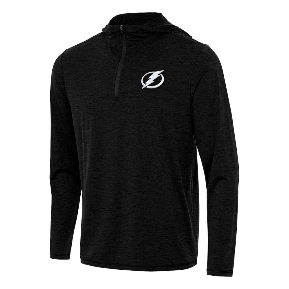Tampa Bay Lightning Antigua Tidy Quarter-Zip Hoodie - Heather Black - NHL
