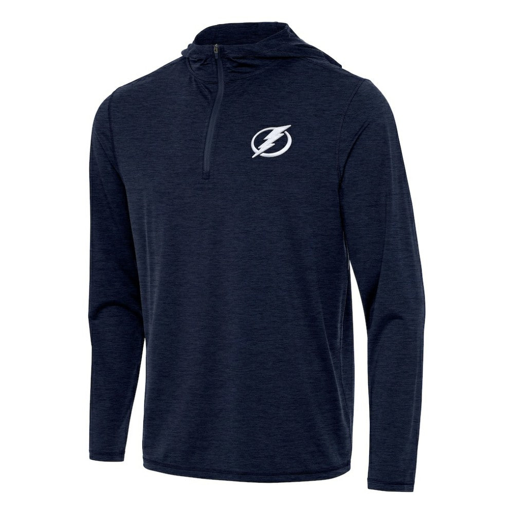 Tampa Bay Lightning Antigua Tidy Quarter-Zip Hoodie - Heather Navy - NHL