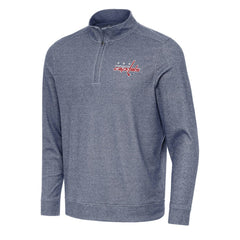 Washington Capitals Antigua Subtle Quarter-Zip Sweatshirt - Heather Navy - NHL