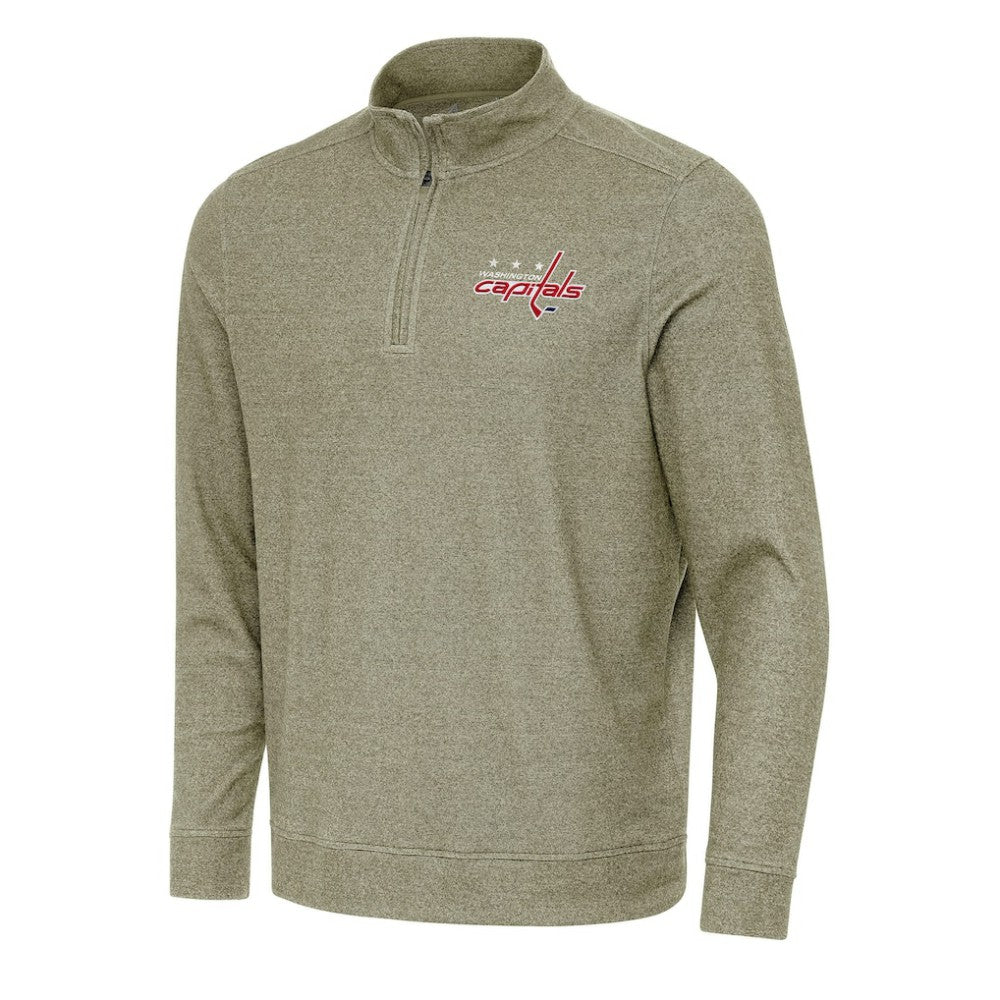 Washington Capitals Antigua Subtle Quarter-Zip Sweatshirt - Olive - NHL