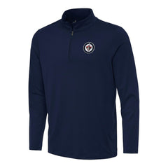 Winnipeg Jets Antigua Reprocess Quarter-Zip Top - Navy - NHL