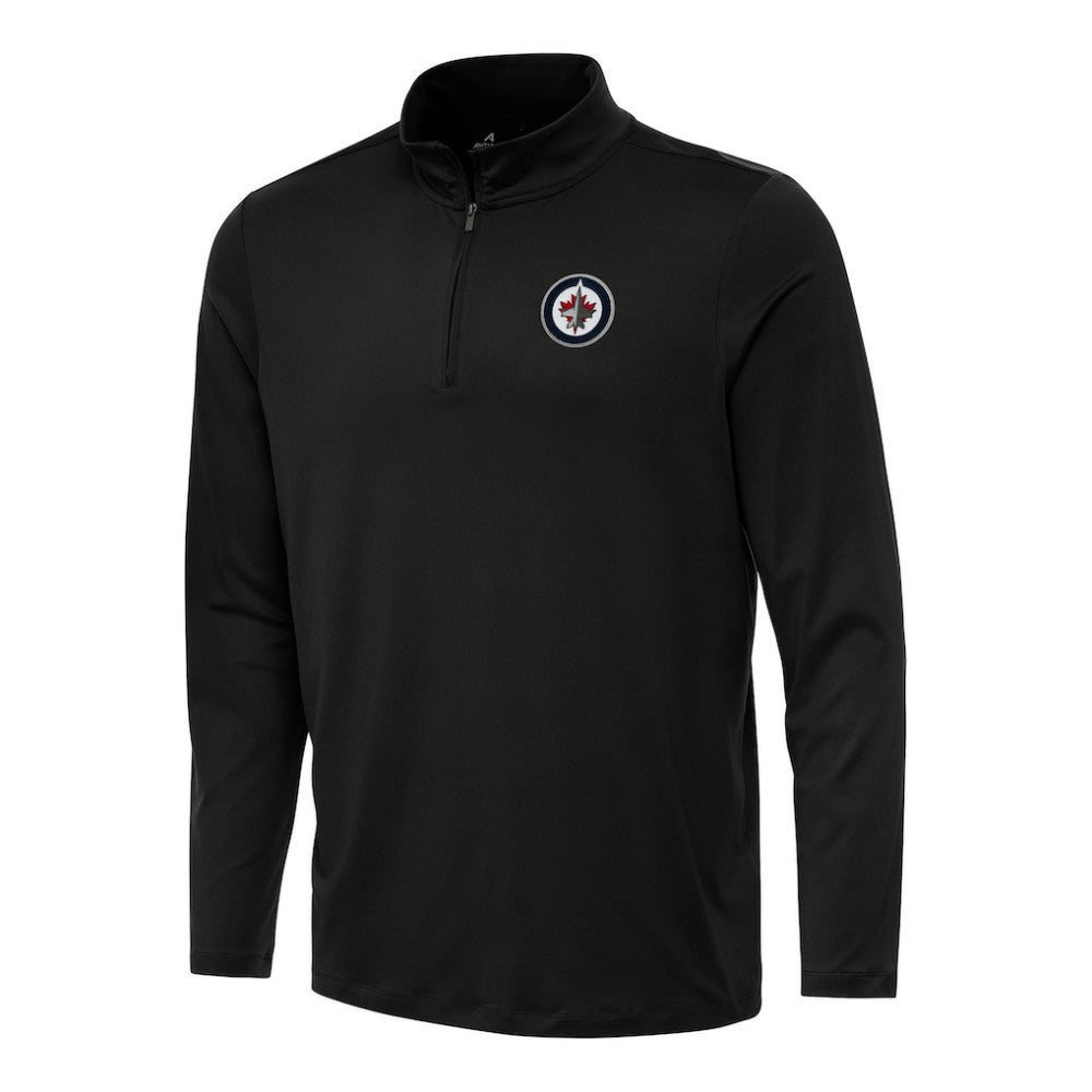 Winnipeg Jets Antigua Reprocess Quarter-Zip Top - Black - NHL