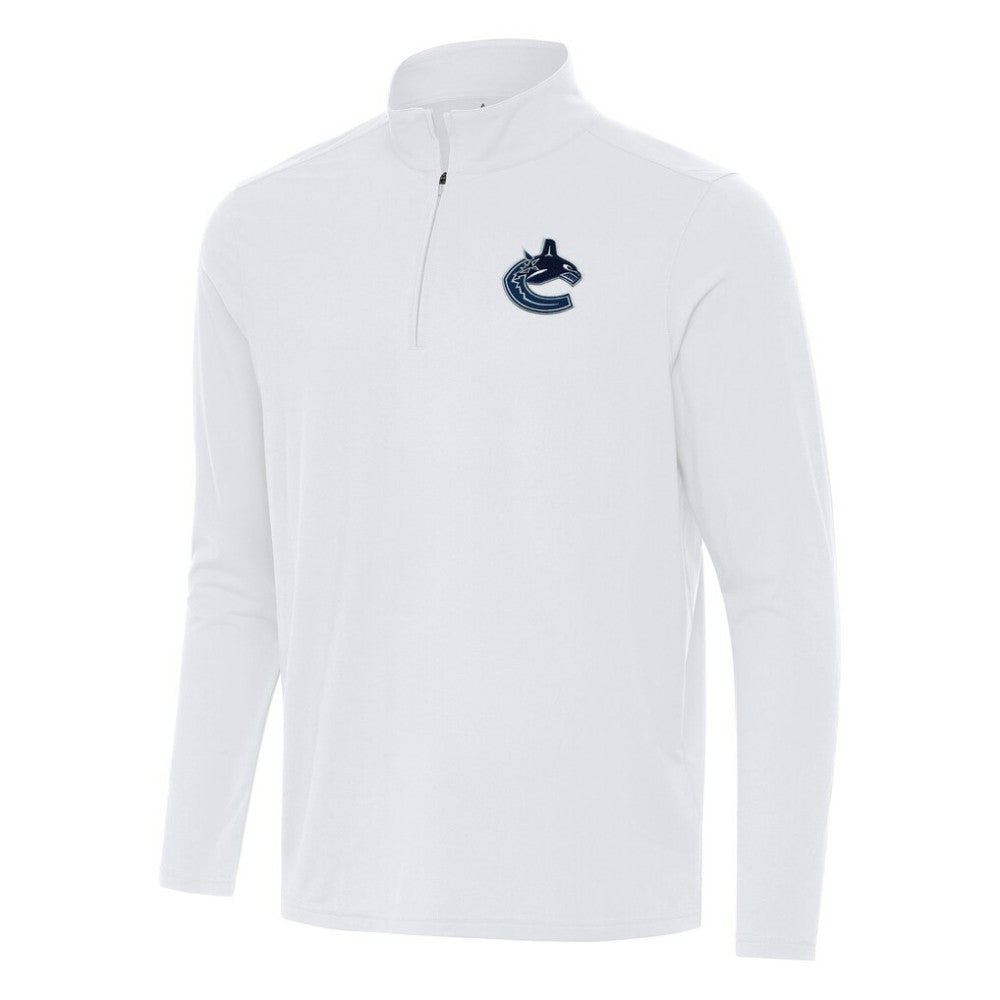 Vancouver Canucks Antigua Intent Quarter-Zip Top - White - NHL
