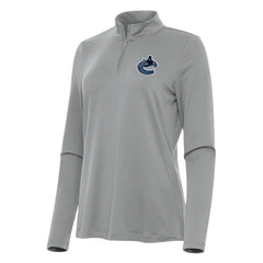 Vancouver Canucks Antigua Women's Reprocess Quarter-Zip Top - Gray - NHL