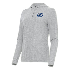 Tampa Bay Lightning Antigua Women's Daybreak Quarter-Zip Hoodie - Heather Gray - NHL