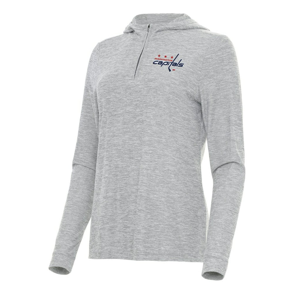 Washington Capitals Antigua Women's Daybreak Quarter-Zip Hoodie - Heather Gray - NHL