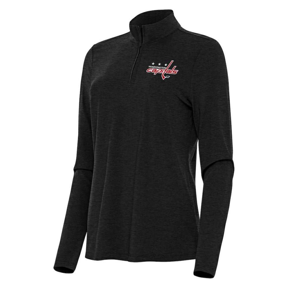 Washington Capitals Antigua Women's Bright Quarter-Zip Top - Heather Black - NHL