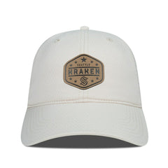 Seattle Kraken Men's Levelwear Faux Leather Patch Unstructured Adjustable Hat - Cream - NHL