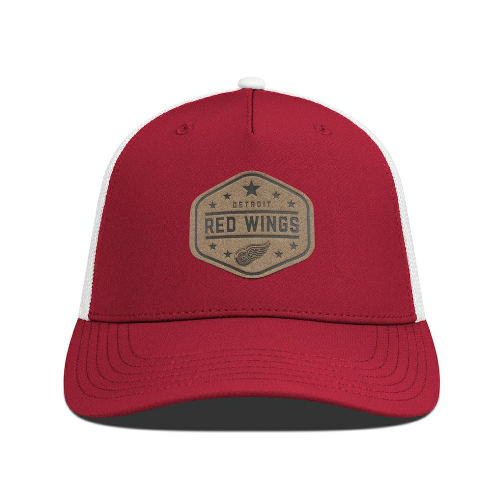 Detroit Red Wings Men's Levelwear Faux Leather Patch Structured Adjustable Hat - Red - NHL